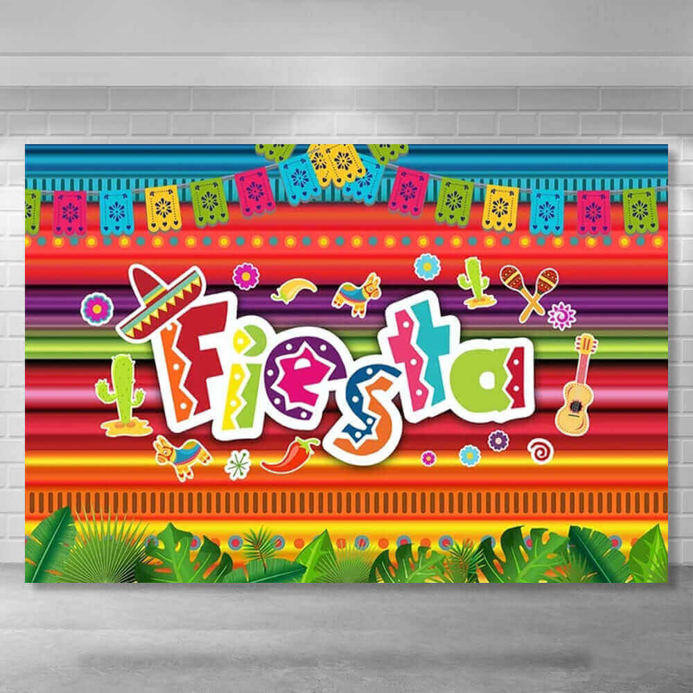 Mexico Fiesta Backdrop Photography Background Luau Event Supplies Mexican Birthday Party Banner