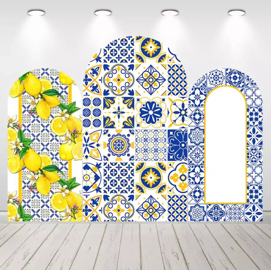 Lemon Grad Backdrop Mediterranean Lemon Bridal Shower Wedding Arch Backdrop – webackdrops