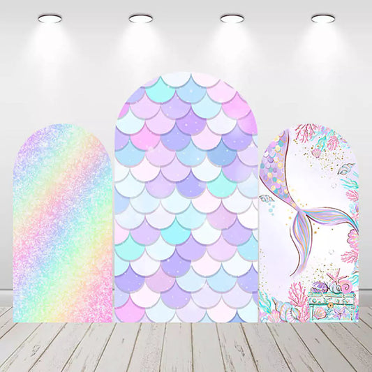 Mermaid Tail Girls Birthday Party Arch Backdrop Cover Chiara Background