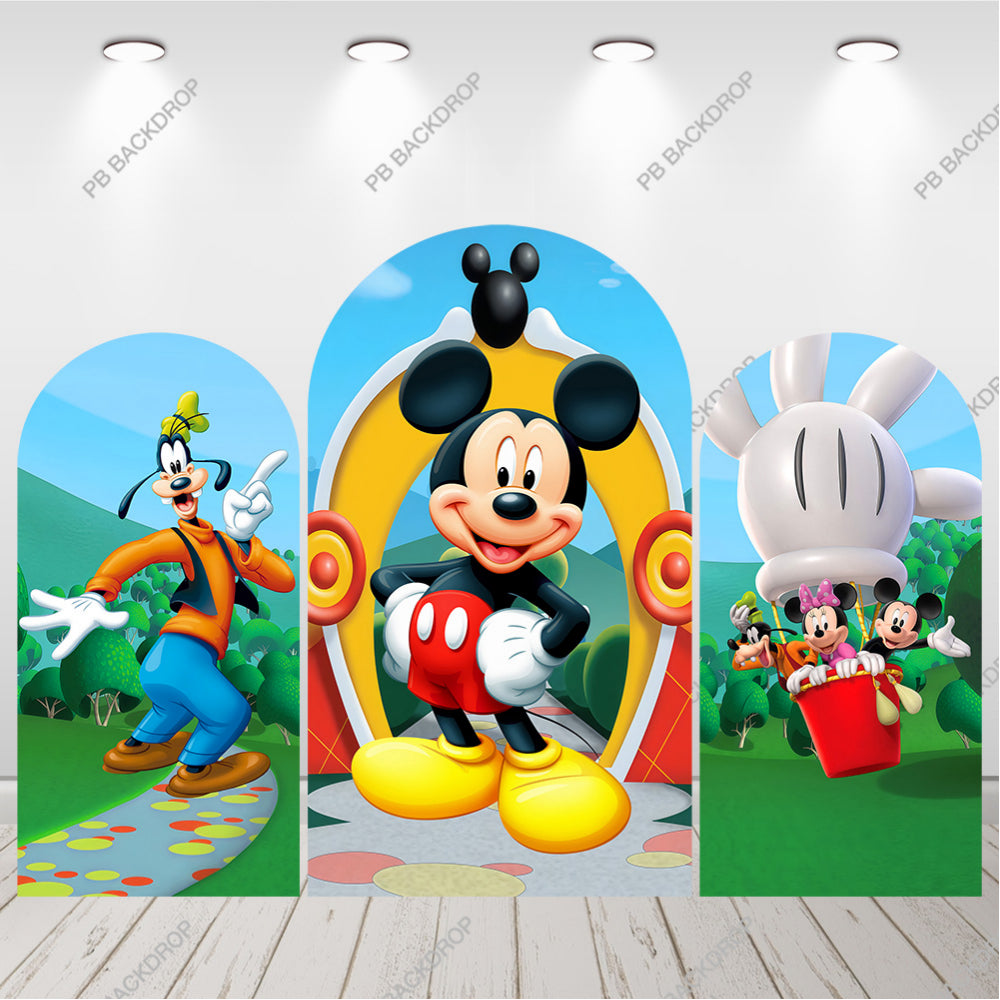 Mickey Mouse Clubhouse Arch Backdrop Kids Birthday Party Decor