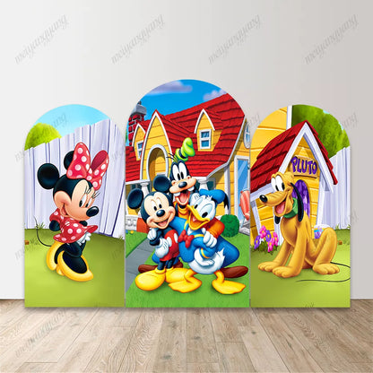 Mickey Mouse Friends Arch Backdrop Donald Pluto Chiara Wall Banner
