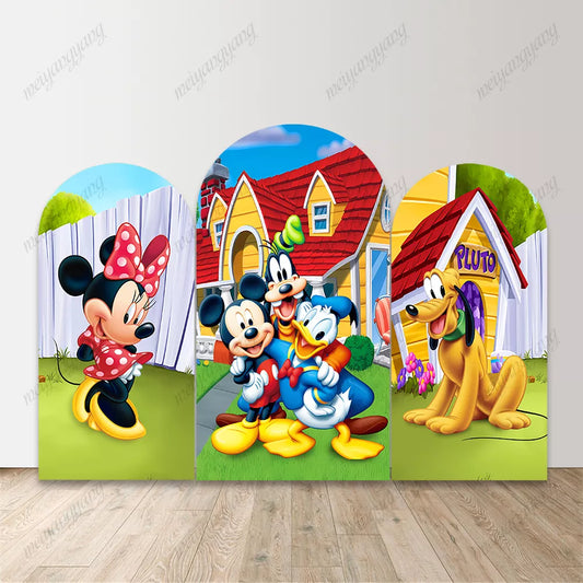 Mickey Mouse Friends Arch Backdrop Donald Pluto Chiara Wall Banner