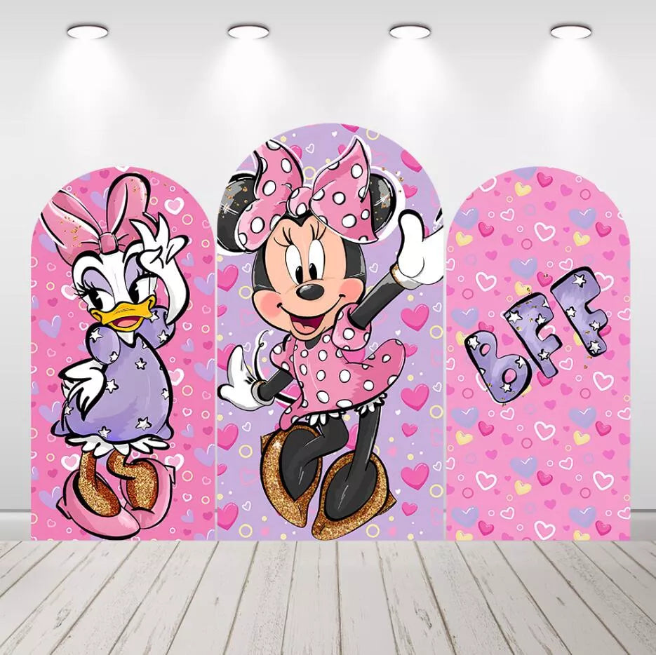 Minnie Mouse Daisy Duck Girls Birthday Arch Backdrop