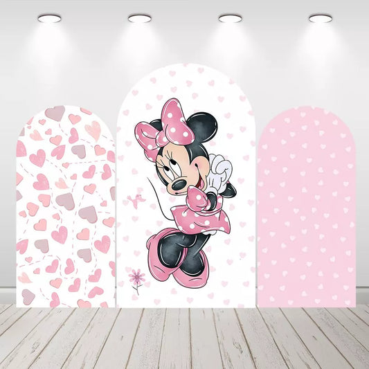 Minnie Mouse Pink Polka Dot Bow Arch Backdrop