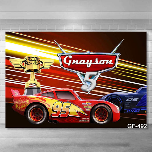 Sportovní foto pozadí Monster Truck Hotwheels Závodní auto Baby Birthday Party Background Photocall