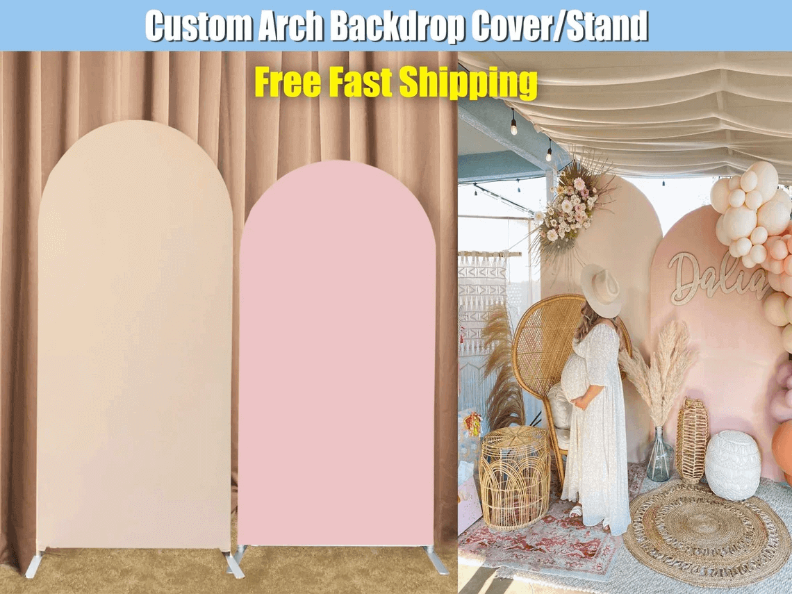Nude Pink Arch Backdrop Metal Stand Frame Pure Color Double-sided Custom Baby Bridal Shower Party Wedding Balloons Arch Chiara Wall Panels