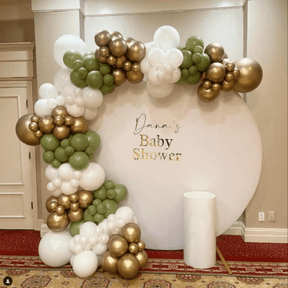 White Round Backdrop Solid Color Birthday Baby Shower Wedding Cover Party