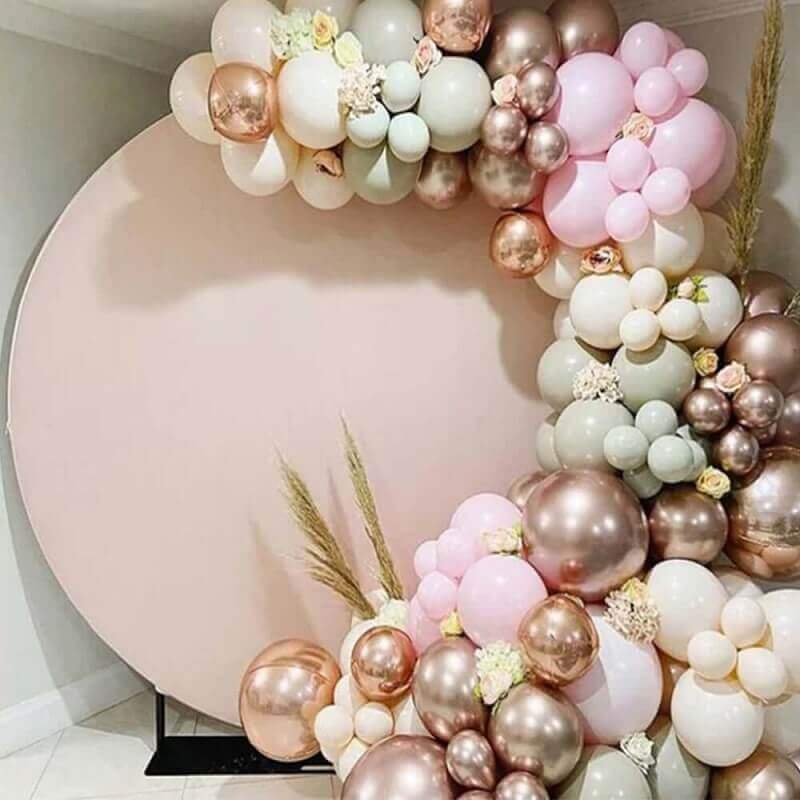 Nude Round Backdrop Solid Color Birthday Baby Shower wedding Cover