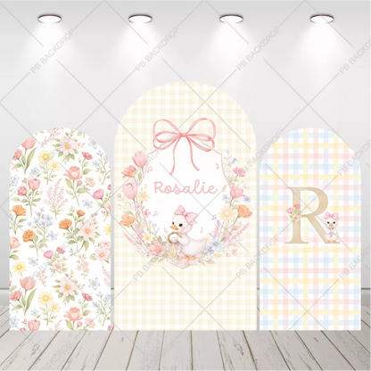 Pastel Duck Floral Arch Backdrop Baby Shower 1st Birthday Decor