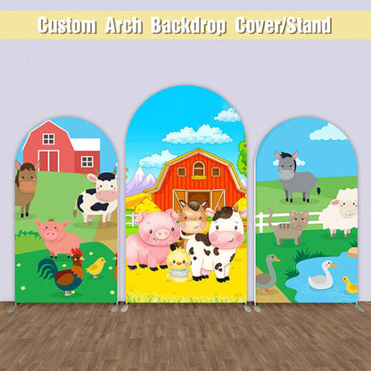 Farm Animals Arch Backdrop Pig Cow Kids Birthday Party Baby Shower Arch Photography Background Party Decor Elastic
