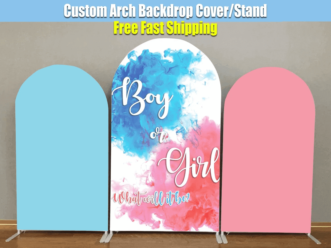 Pink Blue Gender Reveal Chiara Arch Backdrop Cover Arched Wall Panels for Wedding Birthday Party Event Decor
