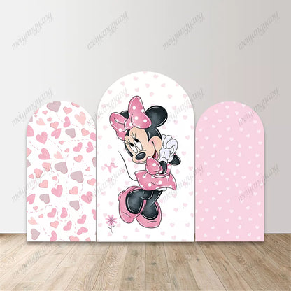 Pink Heart Minnie Mouse Arch Backdrop Girls Baby Shower Birthday Chiara Wall Banner