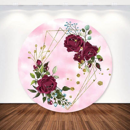 Pink and Red Flowers Wedding or Girl's Birthday Backdrop Cover