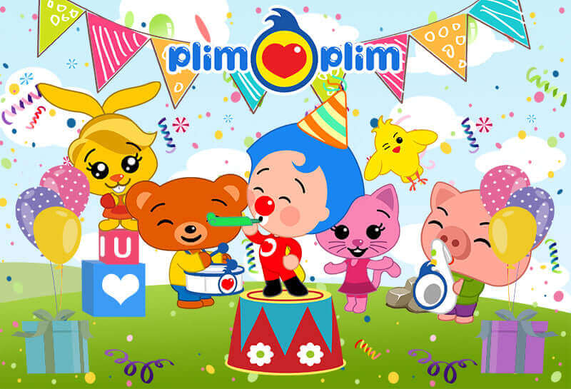 Plim Plim Cartoon Birthday Party Baby Shower Photography Background