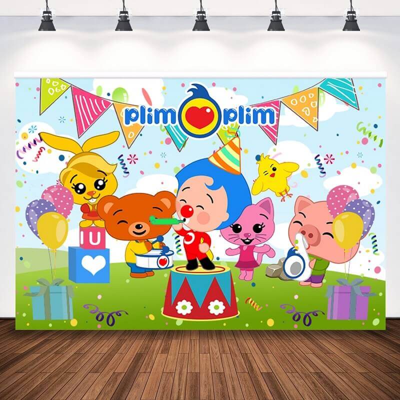 Plim Cartoon Birthday Party Baby Shower Photography Background
