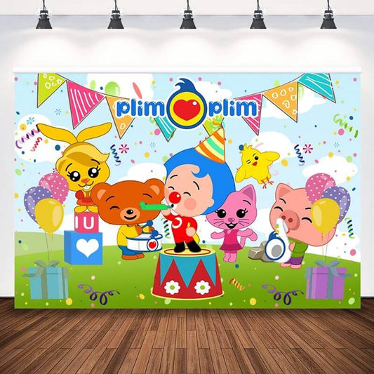 Plim Cartoon Birthday Party Baby Shower Sfondo fotografico