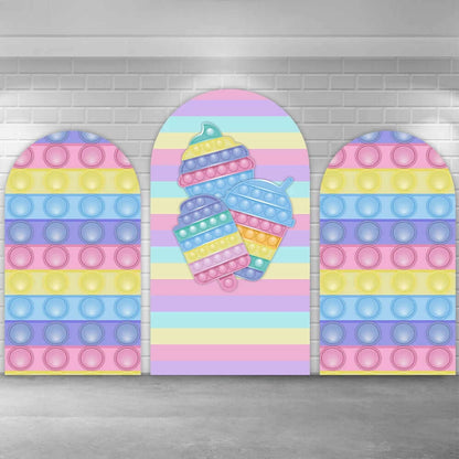 Pop It Arch – arrière-plan élastique coloré pour fête d'anniversaire pour filles, fête prénatale, mariage, nouveau-né