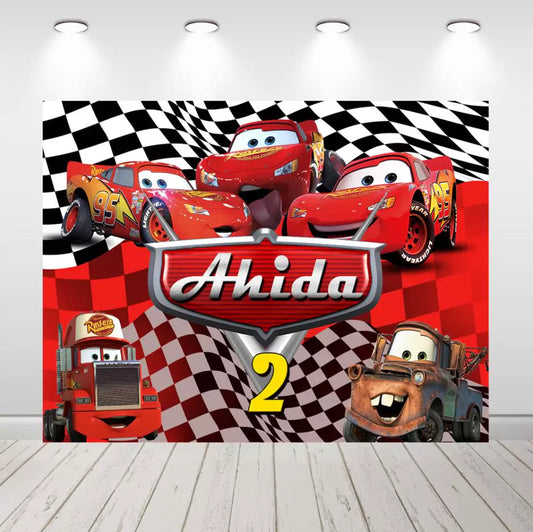 Racing Car Backdrop Boy Birthday Party Photography Background