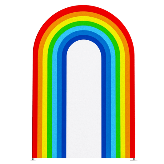 Copertura ad arco per spazio aperto arcobaleno, a forma di porta, per sfondo fotografico di matrimonio, supporto in metallo Chiara
