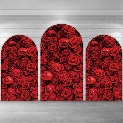 Red Rose Arch Backdrop Cover Girls Birthday Wedding Bridal Shower Arch Photography Background Party Decor Elastic