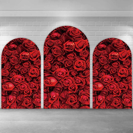 Vörös rózsa ív hátterű borító lányok születésnapi esküvői esküvői zuhany fotózás háttér party dekoráció