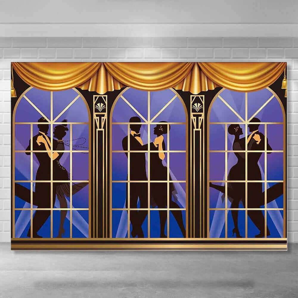 The Great Gatsby Backdrop Retro Roaring 20S 1920S Art Prom Dance Happy Birthday Wedding Party