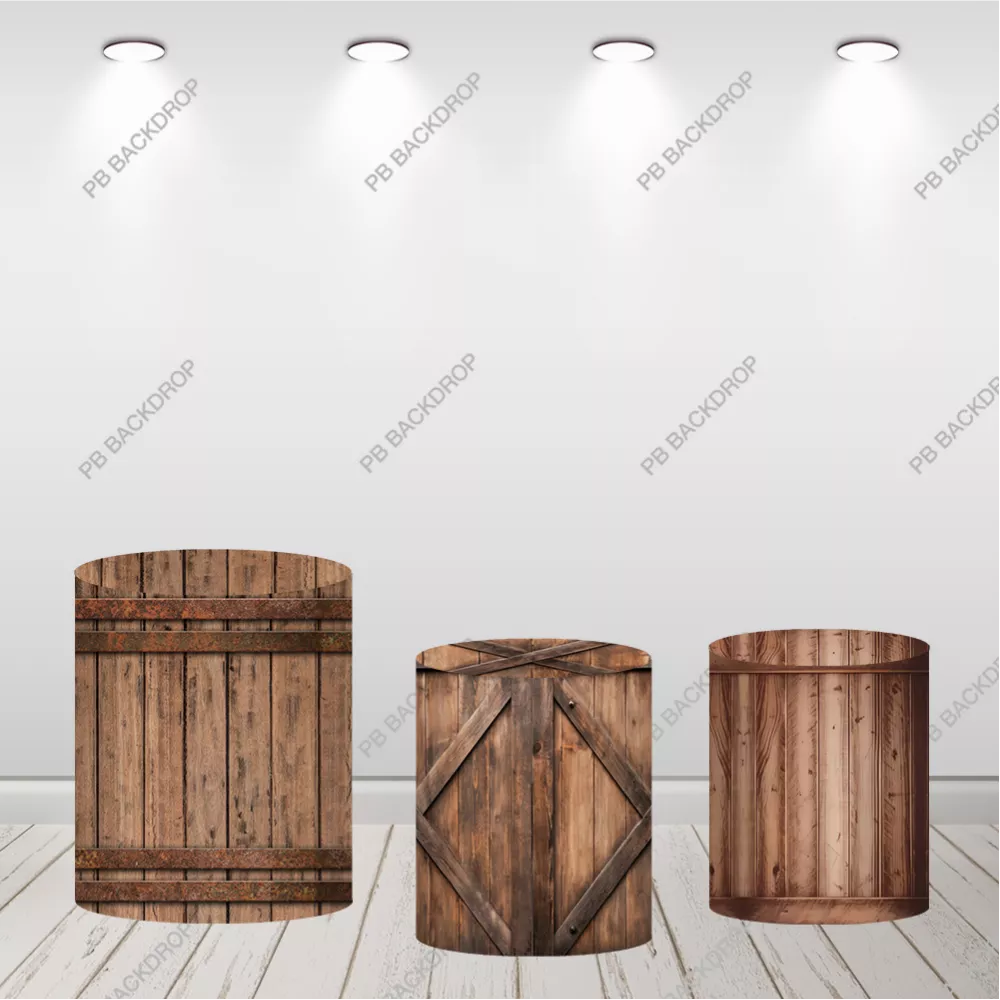 Rustic Stable Horse Round Backdrop Western Cowboy Party Decor