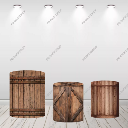 Rustic Stable Horse Round Backdrop Western Cowboy Party Decor