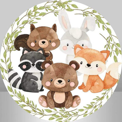 Safari Animals Woodland Party Baby Shower Backdrop and Plinth Covers