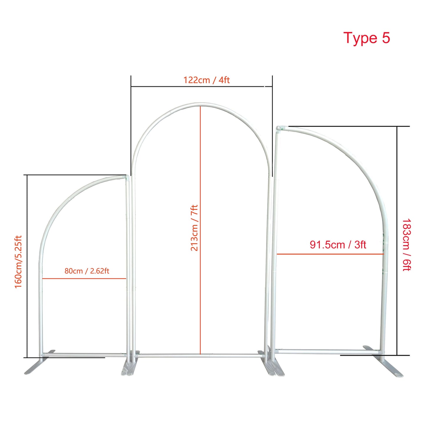 Chiara Arch Stand Frames 5X7Ft Open 3X4Ft 4X7Ft 2.62X5.25Ft+4X7Ft+3X6Ft Stands Feestachtergrond