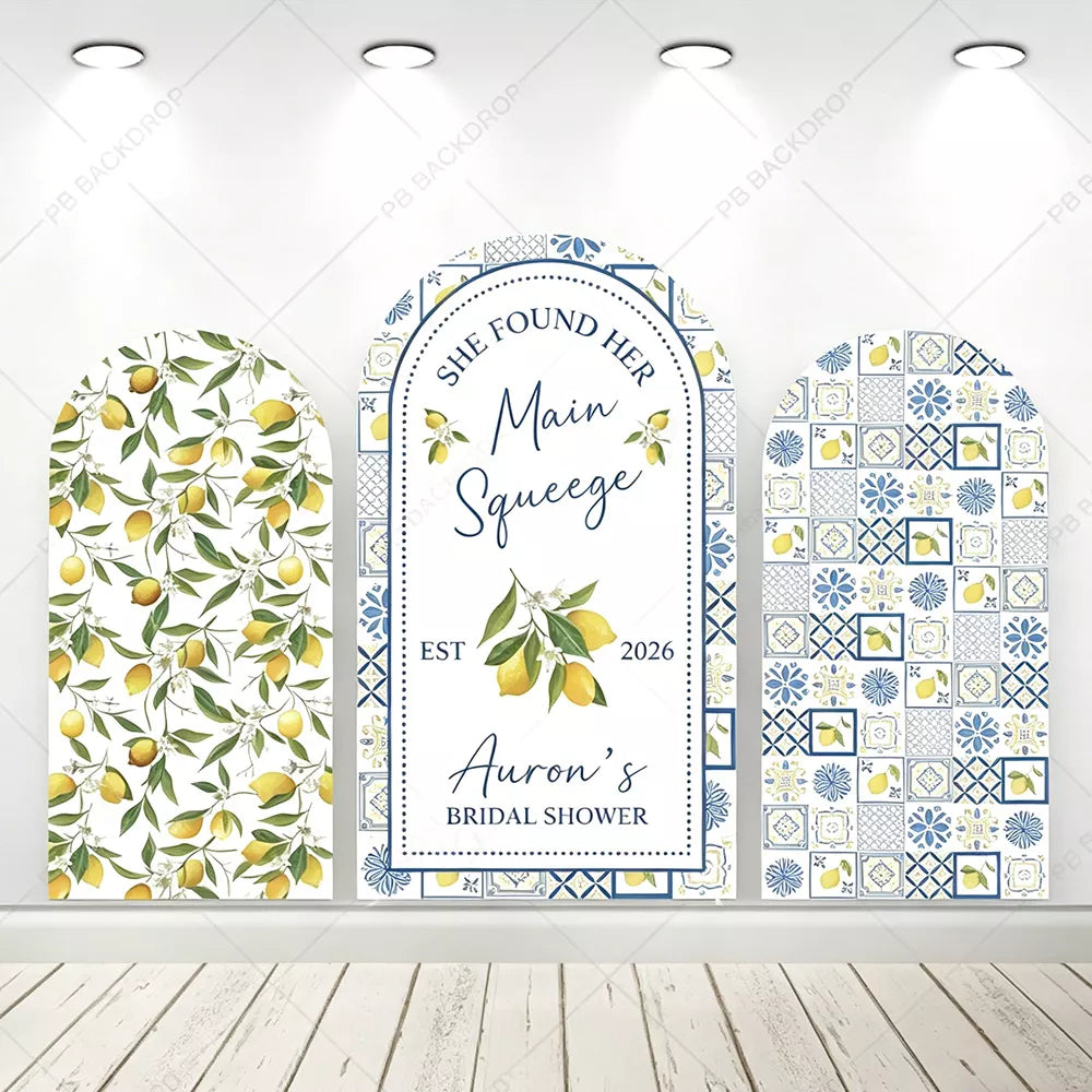 She Found Her Main Squeeze Lemon Bridal Shower Arch Backdrop