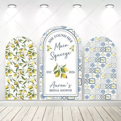 She Found Her Main Squeeze Lemon Bridal Shower Arch Backdrop