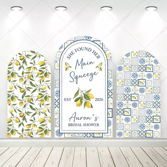 She Found Her Main Squeeze Lemon Bridal Shower Arch Backdrop