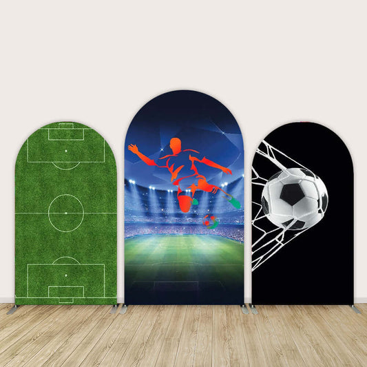 Arrière-plan d'arc mural de Football Chiara, couverture arquée de terrain de Football, tissu imprimé, fête d'anniversaire