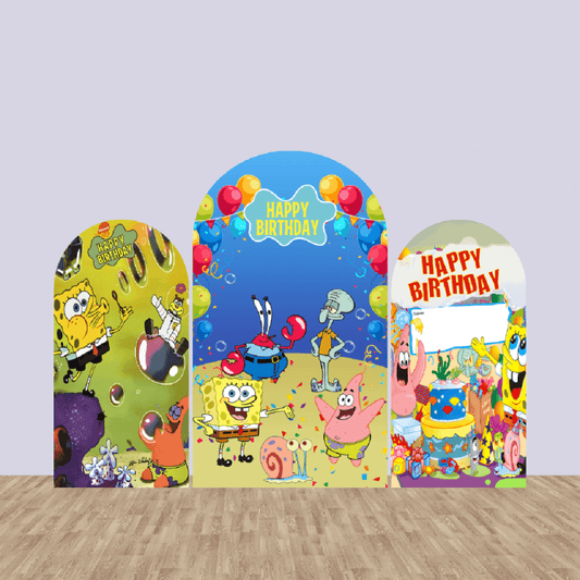 Sponge-Bob Kids Birthday Party Baby Shower Arch Backdrops Backdrop