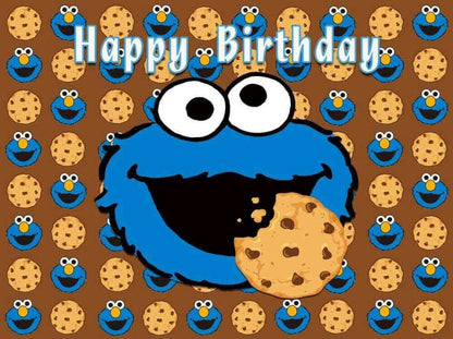 Street Cookie Monster Theme Photography Backdrop for Kids Happy Birthday Party Decoration Children Baby Shower Photo Background