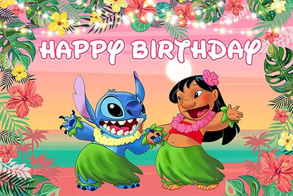 Lilo & Stitch Summer Birthday Party Backdrop Baby Shower Photography Background