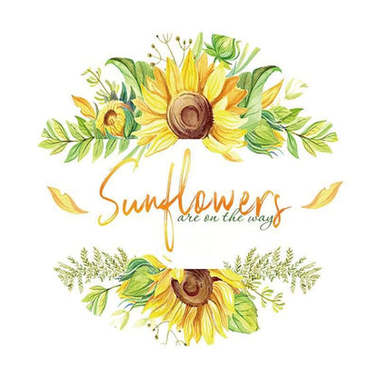 Sunflowers Theme Round Backdrop Cover for Birthday or Baby Shower