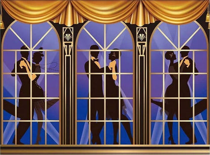 The Great Gatsby Backdrop Retro Roaring 20S 1920S Art Prom Dance Happy Birthday Wedding Party