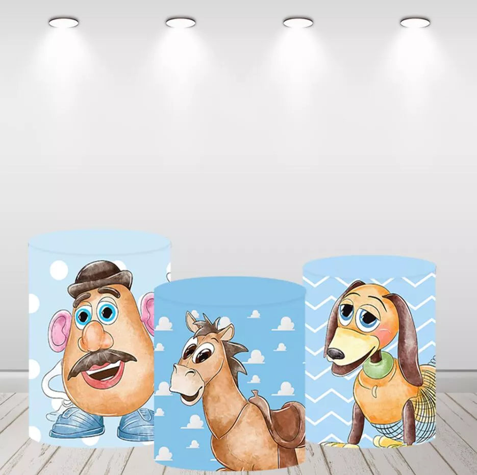 Toy Story Blue Sky Kids Birthday Party Round Backdrop