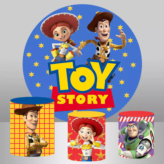 Sfondo circolare circolare di Toy Story per decorazioni per feste di compleanno per bambini