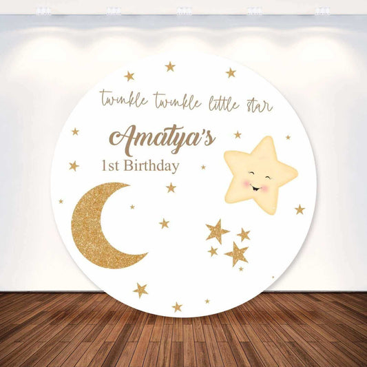 Couverture de toile de fond pour 1er anniversaire, thème Twinkle Little Star