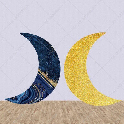 Customized Moon Shape Double Sided Printing Backdrop for Event