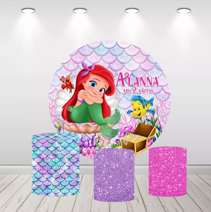 Under Sea Little Mermaid Ariel Round Backdrop
