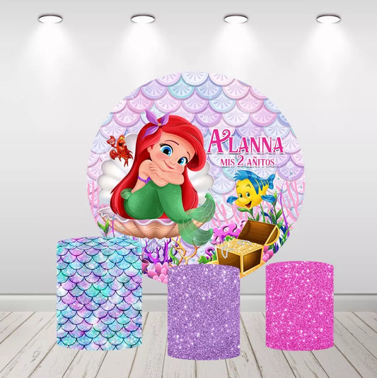 Under Sea Little Mermaid Ariel Round Backdrop