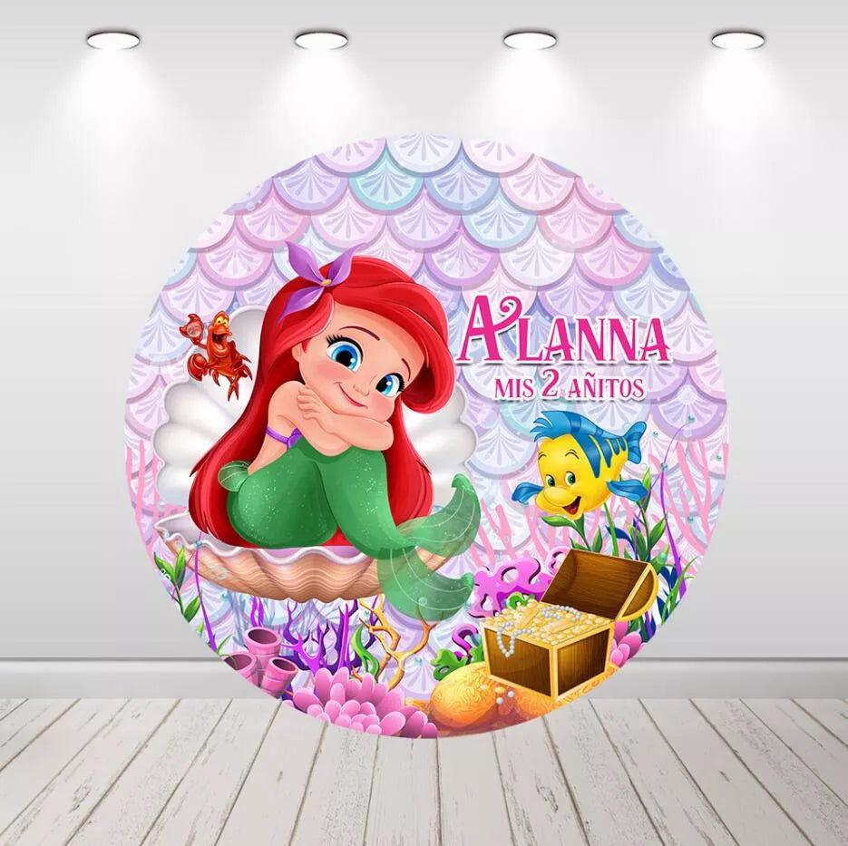 Under Sea Little Mermaid Ariel Round Backdrop