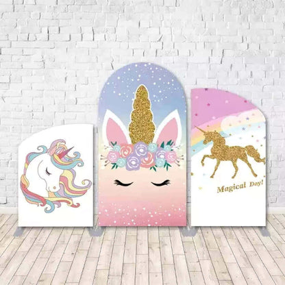 Unicorn Clouds Kids Birthday Party Decoration Chiara Arched Backdrop Wall for Wedding Events