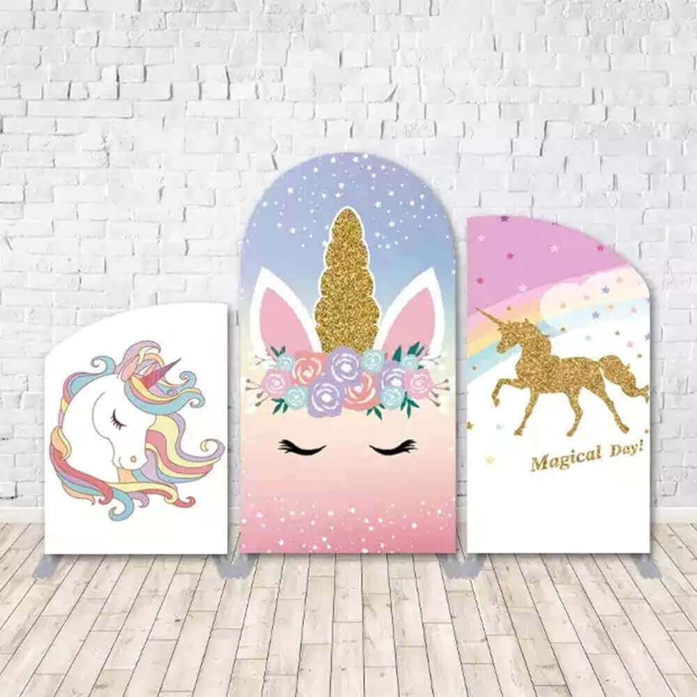 Unicorn Clouds Kids Birthday Party Decoration Chiara Arched Backdrop Wall For Wedding Events