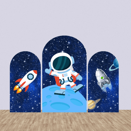 Univers Space Planet Astronaut Arch Backdrop Cover Party