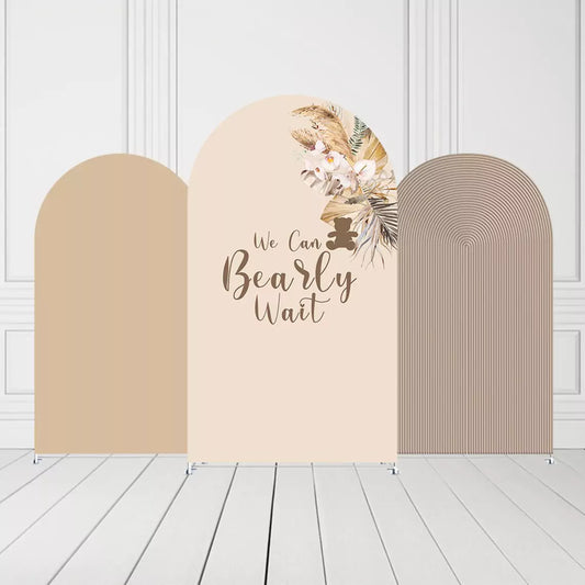 We can Bearly Wait Groovy Kids Birthday Baby Shower Arch Backdrop